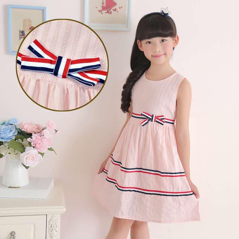 地摊夏季童装女童连衣裙棉糖果色中大儿童公主裙无袖