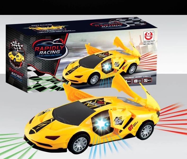 New children's automatic transformable double-door toy car, universal rotating transformable police car, sports car, music and lighting Application Scenario