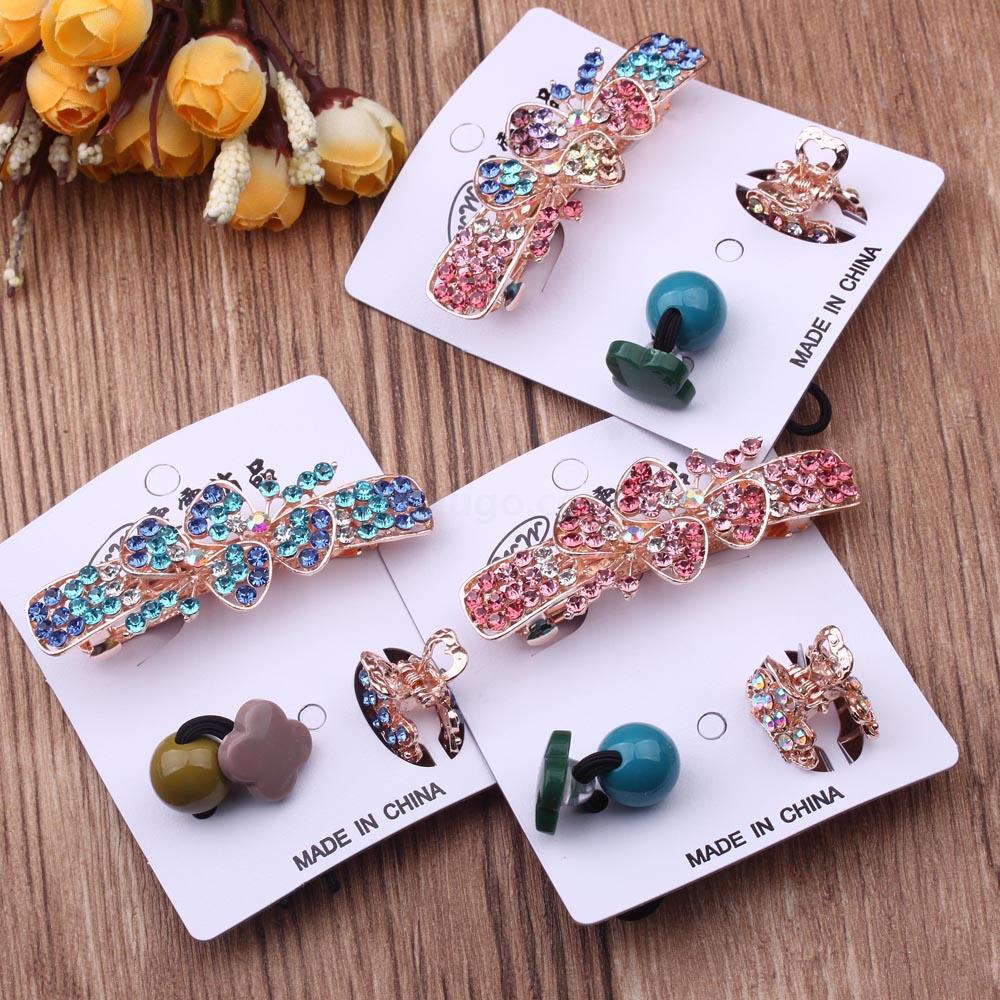 Spring clip set, small top clip, rubber band combination, versatile Korean hairpin, back of the head, hair clip, side clip, bangs clip details Picture
