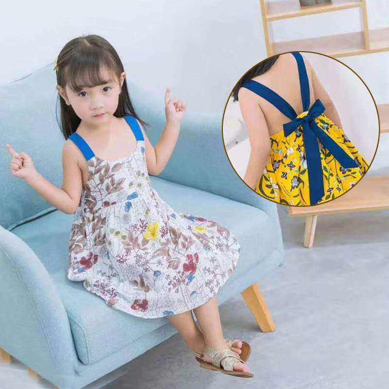 地摊夏季童装女童吊带裙儿童连衣裙清凉棉印花