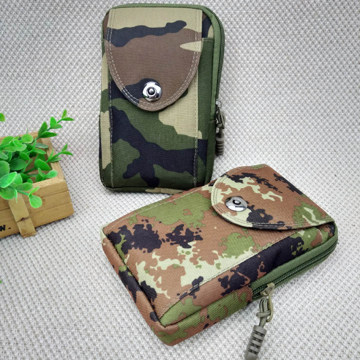 M2725 flip cover vertical camouflage large waist bag with belt, mobile phone waist bag for men, factory direct sales, 9.9 yuan wholesale Item Picture