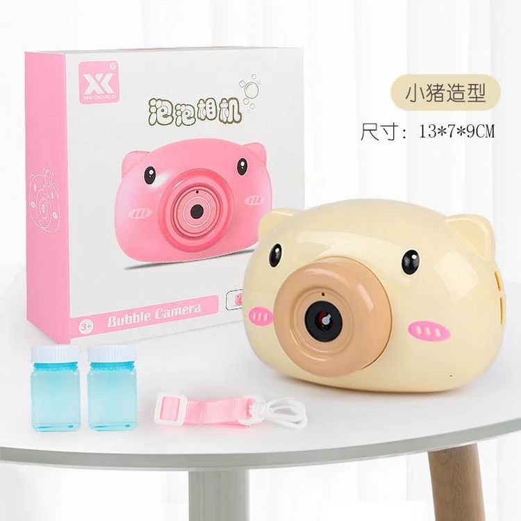 The new bestseller, the summer hot product of the Little pig bubble camera, the cartoon electric bubble machine with lights and music, is selling well details Picture
