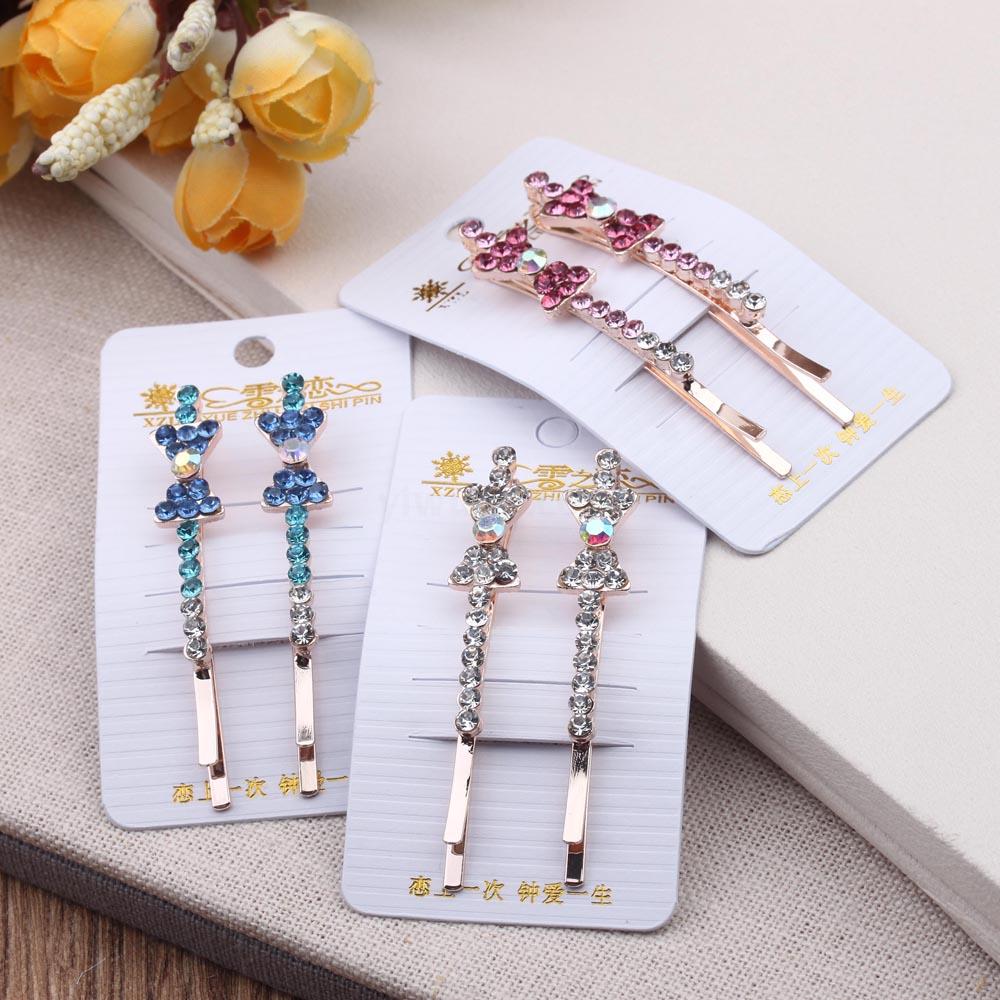 Hair clip accessories, bangs clips, headwear, Korean style, side clips, water diamond pairs, straight clips, hair clips details Picture