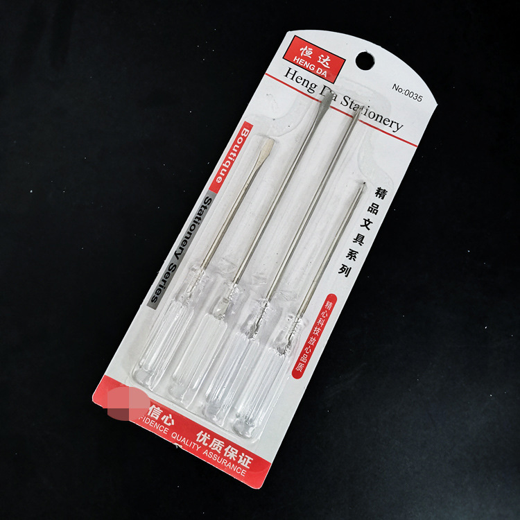 L1423 Four crystal screwdrivers, manual screwdrivers, household combination tools, 10-yuan store, 10-yuan store details Picture