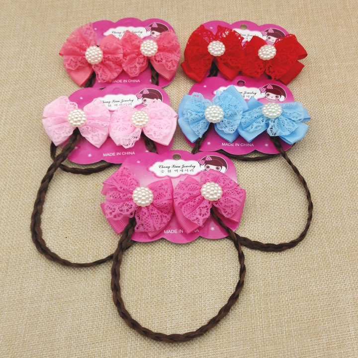 A3731 Princess Braid Forehead Chain Princess Chain Bow Wig Girls' Braid Hair Accessory 2 Yuan Store Application Scenario
