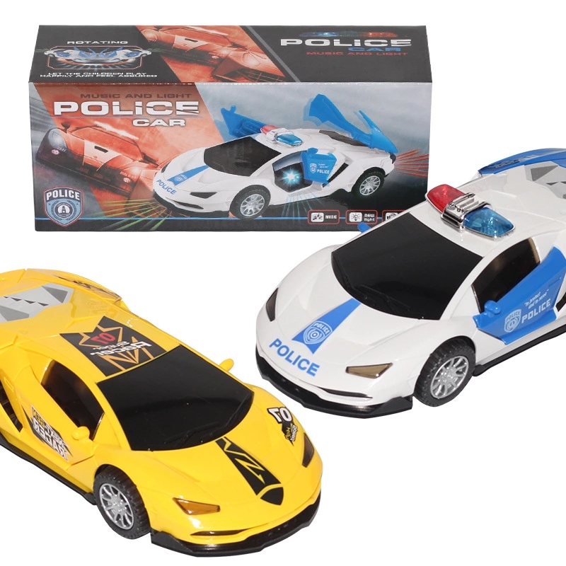 New children's automatic transformable double-door toy car, universal rotating transformable police car, sports car, music and lighting details Picture