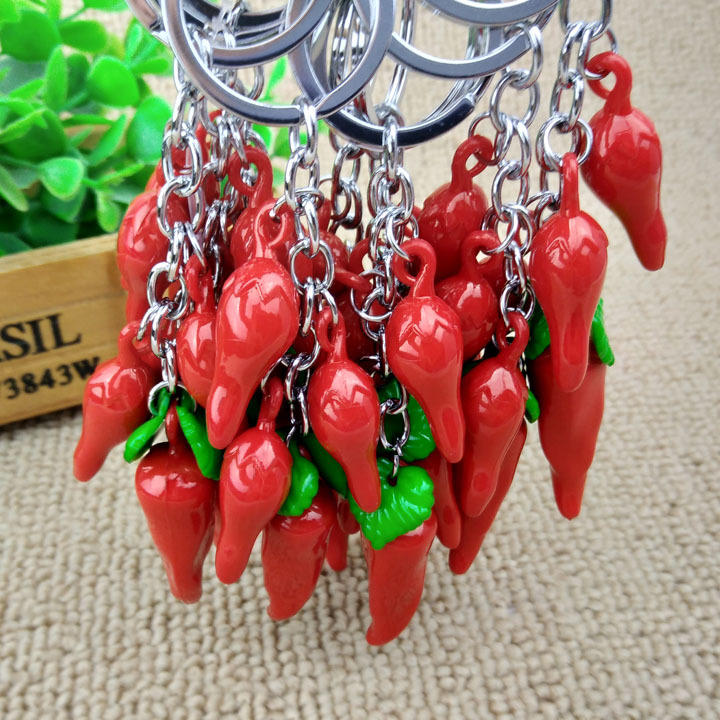 A1521 Red Chili Keychain Pendant, Creative Key Chain, bag hanging Decoration, Yiwu 2-yuan store Accessories wholesale Application Scenario
