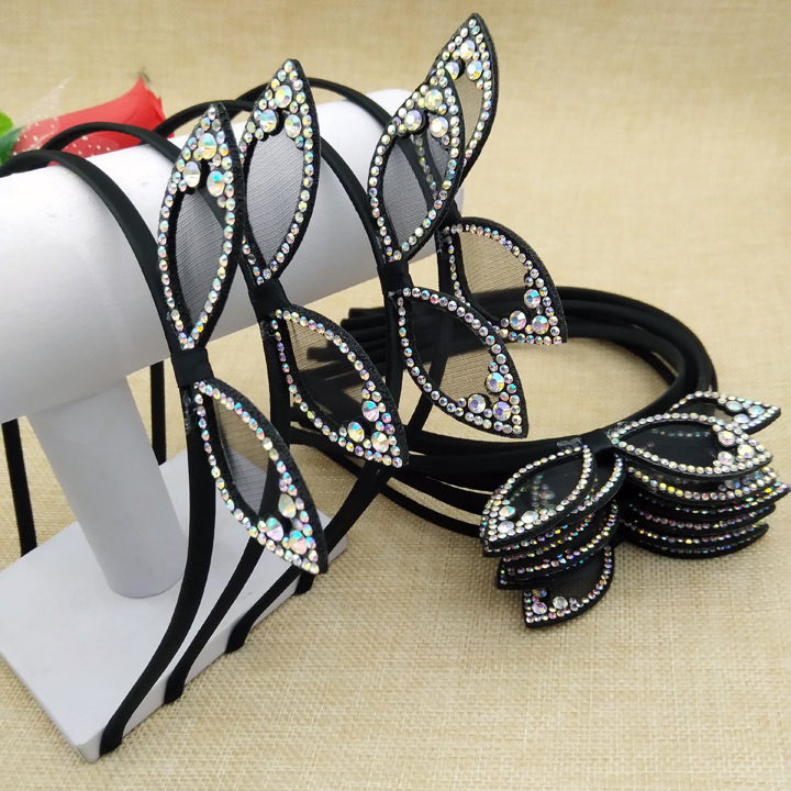 Wholesale of A3227 dot Diamond rabbit ear steel wire Korean hair bands and headband accessories in Yiwu 2-yuan store Specification image