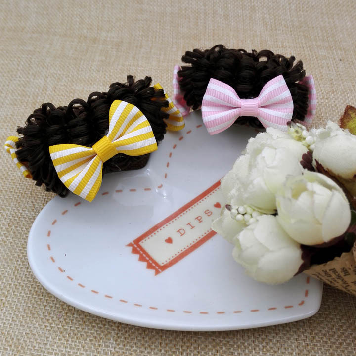 A2143 Multiple bow ties, wig loops, updo hairstyles, little bun hairstyles, false hair buns, and brut hairstyles are available for wholesale and distribution at a two-yuan store Specification image