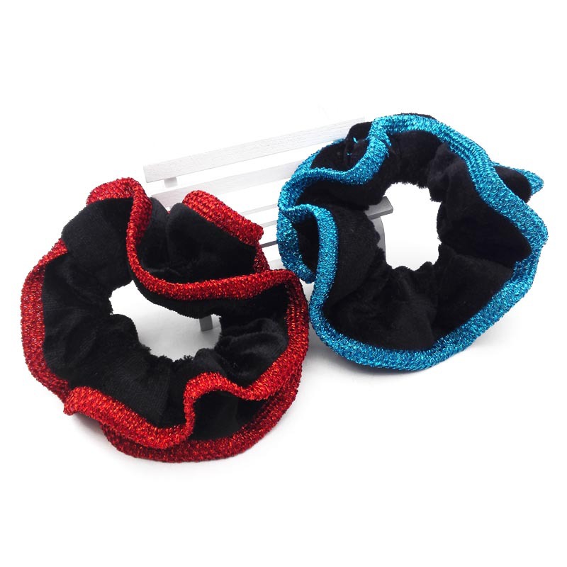 A3746 Bright Silk double-sided velvet hair band, velvet rubber band, black velvet band, wholesale of 2-yuan headwear in Yiwu Specification image