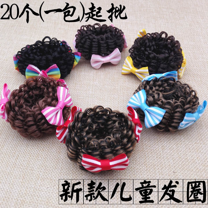 A2143 Multiple bow ties, wig loops, updo hairstyles, little bun hairstyles, false hair buns, and brut hairstyles are available for wholesale and distribution at a two-yuan store