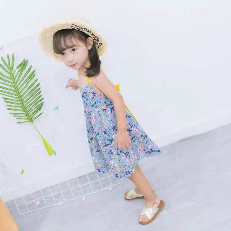 Summer children's clothing from street stalls, girls' halter dresses, children's dresses, cool cotton prints Specification image