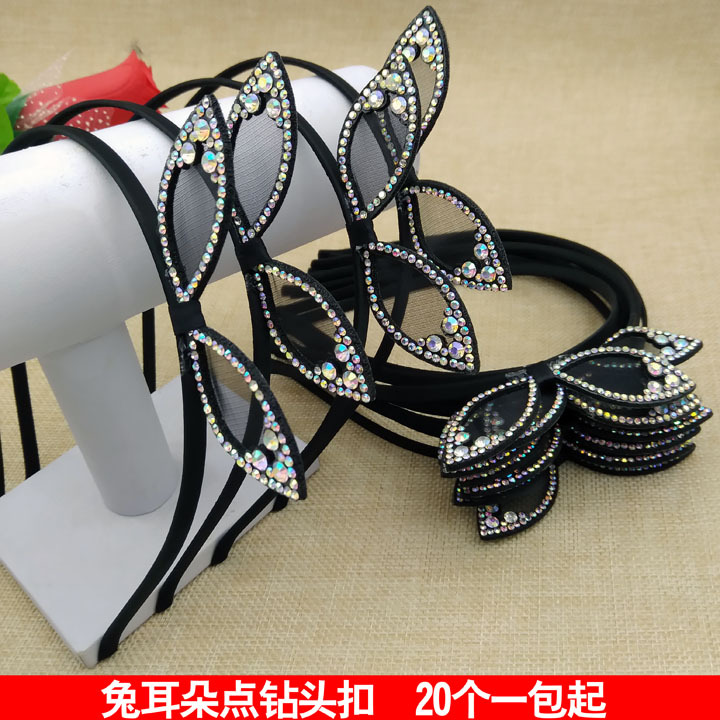 Wholesale of A3227 dot Diamond rabbit ear steel wire Korean hair bands and headband accessories in Yiwu 2-yuan store