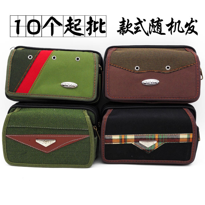 The new best-selling P1824 large-sized canvas waist bag with a belt for mobile phones
