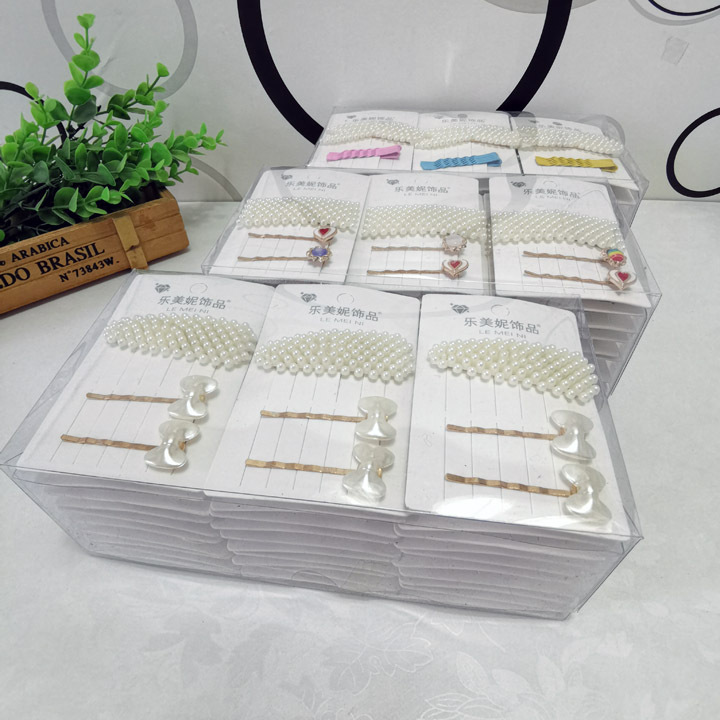 A3712 multiple types of imitation pearl clips, hair clips, bangs clips, headwear and hair accessories, 2-yuan store accessory wholesale Specification image