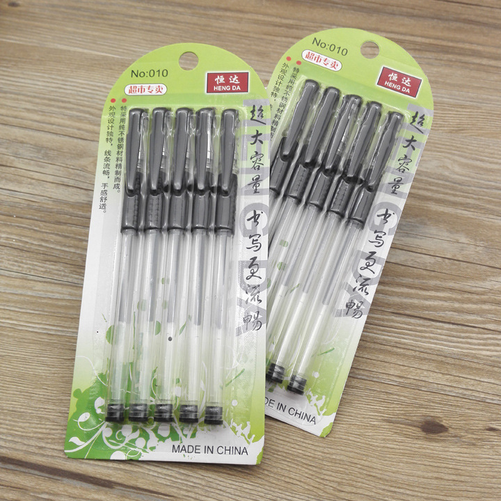 C1124 Five-pen gel pen, five-pen black signature pen, water pen, Carbon pen Black pen, Yiwu 2 yuan details Picture