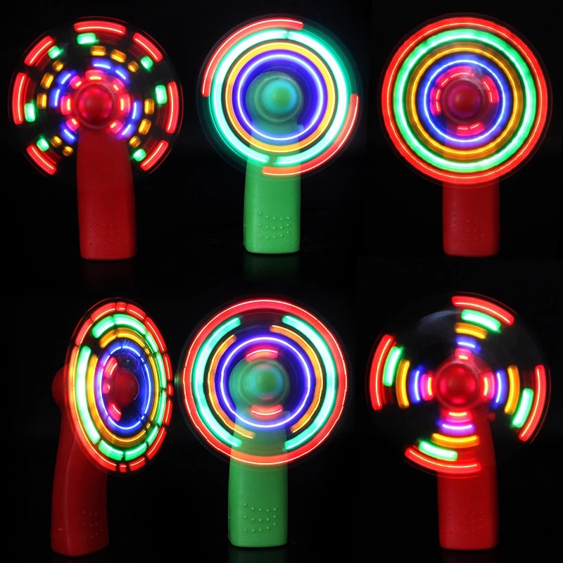 Wholesale of LED seven-color mini fans, seven-color luminous fans, luminous small electric fans, best-selling handheld flashing fans details Picture