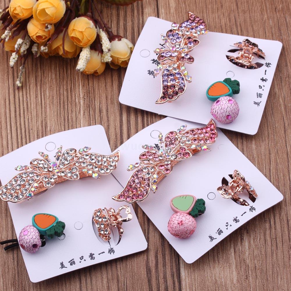 Spring clip set, small top clip, rubber band combination, versatile Korean hairpin, back of the head, hair clip, side clip, bangs clip Specification image