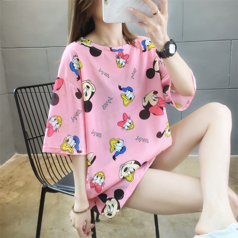 加肥加大码女装2020年夏装新款微胖妹妹mm中长款上衣200斤短袖T恤