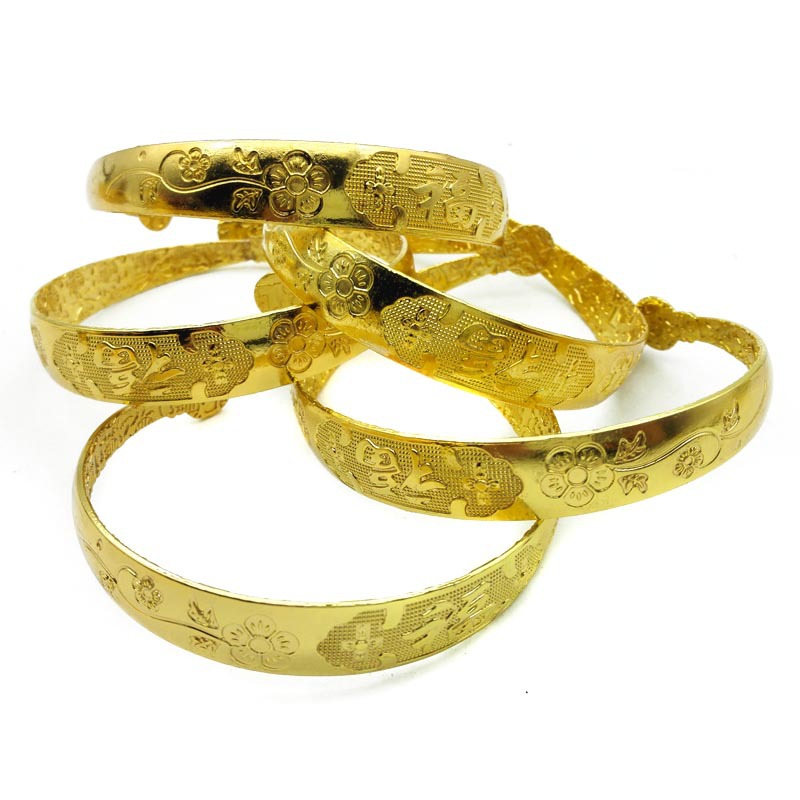 A2735 large golden bracelet imitation gold wristband, 2-yuan 2-yuan store Opening Fortune gift in Yiwu Item Picture
