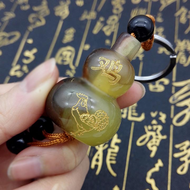 A1251 Zodiac gourd Keychain Pendant, retro bag pendant, gift Specification image