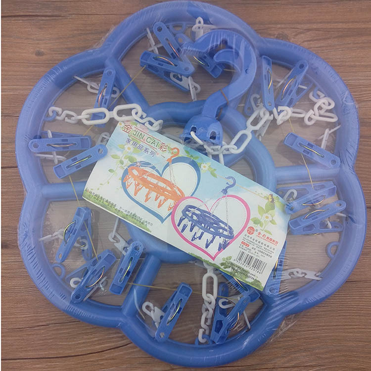 P1512 2028 Large Plum Blossom Clothes Hanger, plastic clothes hanger clips, garment clips, sock clips, Yiwu 2-yuan Department store details Picture