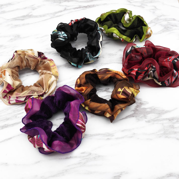 A3742 natural color velvet tie, fabric updo, professional hair accessory, leather band, wholesale and distribution at a two-yuan store Specification image