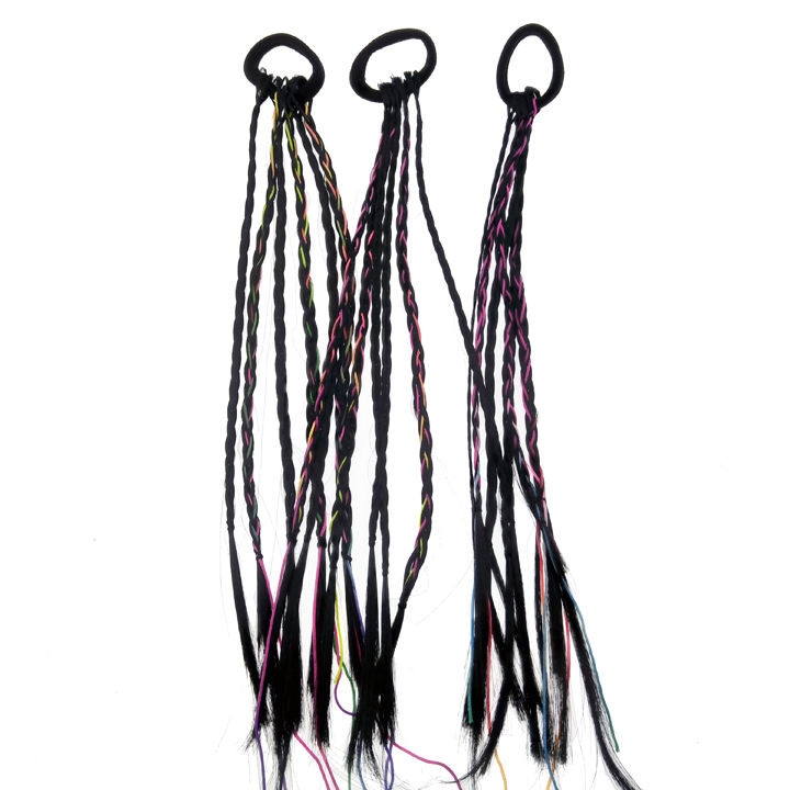 A2614 colorful thread high-elasticity rubber band wig, hair accessory, hair rope, hair band headwear wholesale in Yiwu 2-yuan store Item Picture