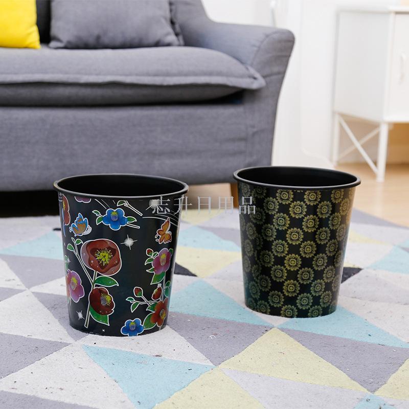5012 Black printed Dustbin Sanitary Bin Office wastebasket PP Material plastic Household dustbin without lid