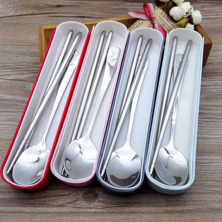 A3624 Premium boxed stainless steel Spoons and Chopsticks, Travel spoons and Chopsticks, Portable tableware, daily necessities ten-yuan store details Picture