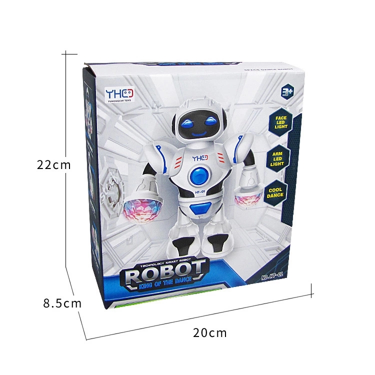 A static model of a new electric space-shaped lighting, music, mobile robot, laser drumming robot toy details Picture