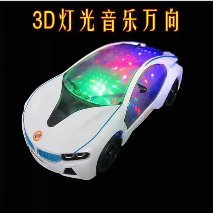Luminous music boy toy car, 3D lighting, omnidirectional sports car, i8 concept car, omnidirectional cross-border street stall toy wholesale full figure