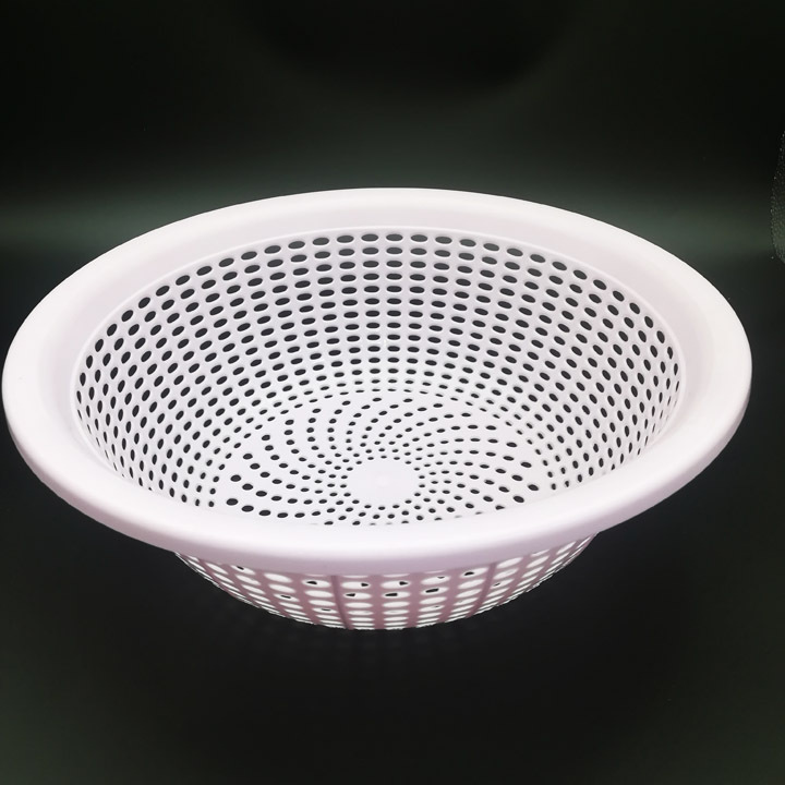 I1643 203# Round vegetable basket, draining vegetables, blue plastic basket, Yiwu 2-yuan store, daily necessities, street stall, night market Application Scenario