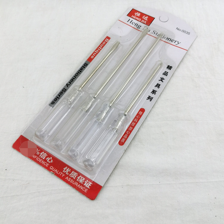 L1423 Four crystal screwdrivers, manual screwdrivers, household combination tools, 10-yuan store, 10-yuan store Specification image