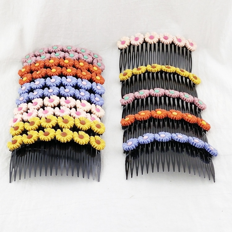 A2932, a row of wrinkled chrysanthemum fashionable fork combs, Japanese and Korean hair combs, fork combs, hair accessories, headwear and hair tips, 2-yuan store supply Specification image