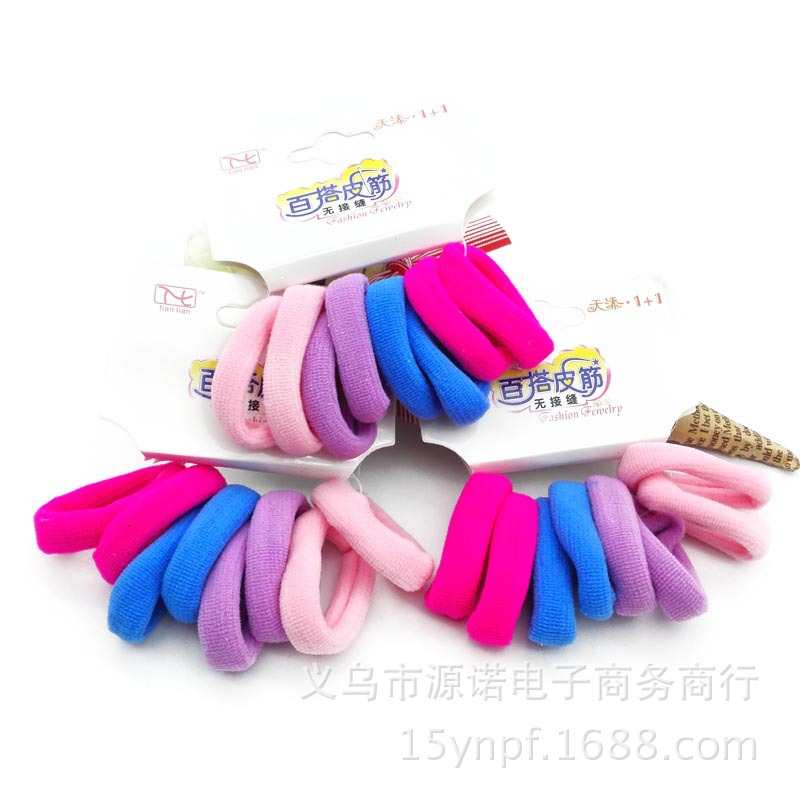 A2947 eight-piece high-elasticity rubber band, colorful seamless rubber band wholesale accessory hair band, Yiwu, 2 yuan details Picture