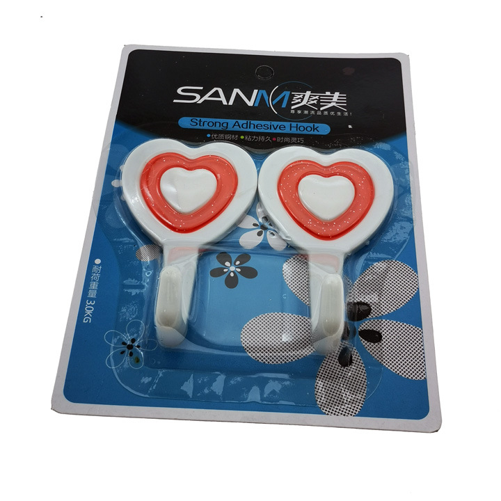 D1621 8030 Two high-quality adhesive hooks, creative nail-free hooks, 2-yuan store wholesale of high-quality goods Application Scenario