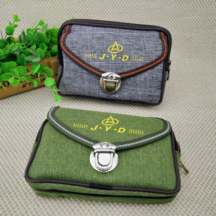 P1821 Horizontal buckle large waist bag, wearing belt, mobile phone waist bag, men's bag factory direct sales, ten-yuan store Item Picture