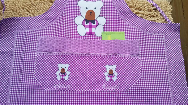 P1723 Cartoon Bear Double-pocket Apron, apron Daily necessities and household items, wholesale in Yiwu, 9.9 yuan Hot sale Specification image