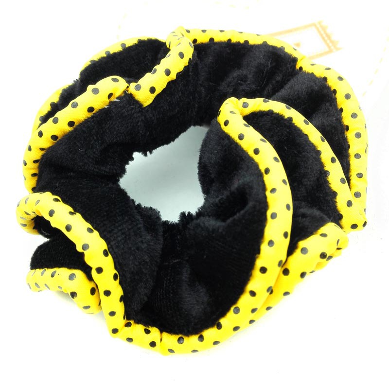 A3736 double-sided hair ring with plush leather band and black velvet cloth ring, 2 yuan in Yiwu, new and unique Item Picture