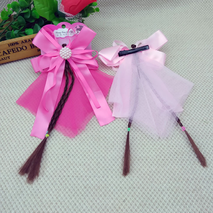 A3714 Premium braided square yarn duck clip accessory, hair band, hair clip, princess clip headwear, 2-yuan store wholesale supply Application Scenario