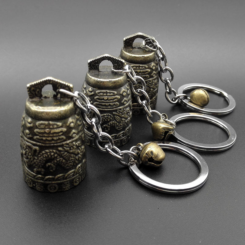 A1351 Antique copper bell Dragon pattern keychain, car keychain, retro Yiwu, 2 yuan Item Picture