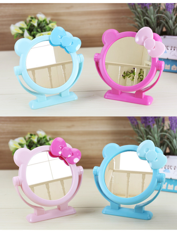 P1242 Children's bow table mirror, makeup mirror, beauty mirror, portable mirror, 2-yuan store, daily necessities supply Item Picture