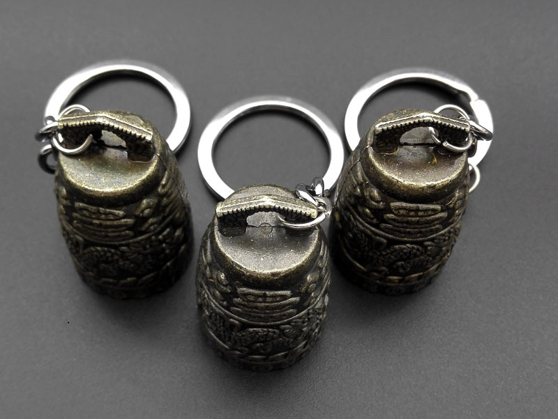A1351 Antique copper bell Dragon pattern keychain, car keychain, retro Yiwu, 2 yuan Specification image