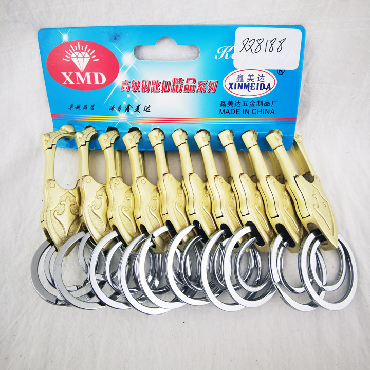 I1825 Pearl Gold Premium double-ring keychain car accessory Creative Small pendant wholesale in Yiwu Application Scenario