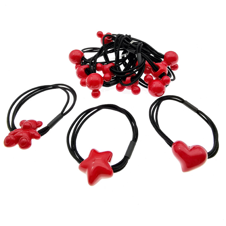 A2327 three-line red accessories, hair band, hair band, hair rope, hair accessory, head accessory, 2-yuan store wholesale supply in Yiwu Application Scenario
