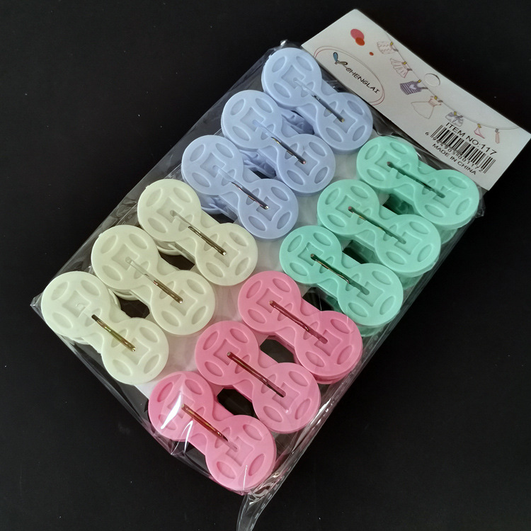 N2222 117# Double Round 12 clips, quilt drying clip, plastic quilt clip, quilt drying clip, storage clip, 2 yuan store details Picture