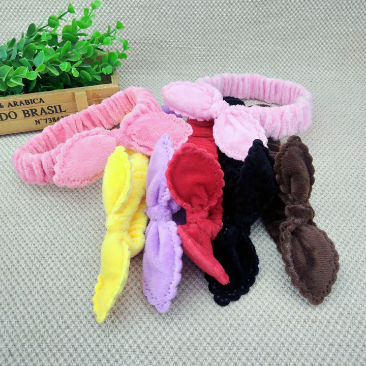 A3626 solid-color rabbit ear velvet hair tie, hair band, hair accessory and headwear are available for wholesale at 2-yuan store in Yiwu Specification image