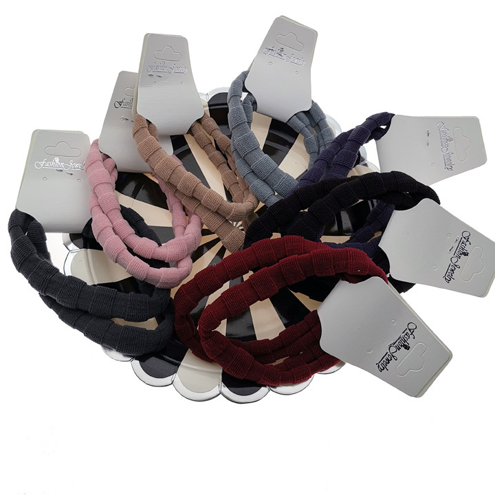 A2632 bamboo joint 2 high-elasticity rubber bands, plush rubber bands, black velvet cloth rings, wholesale of 2-yuan headwear in Yiwu Item Picture