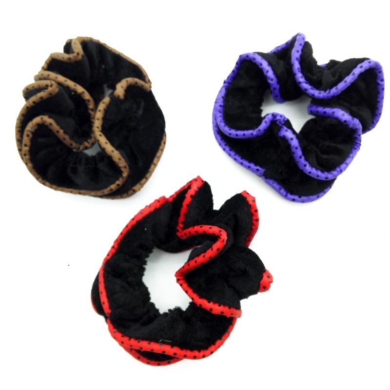 A3736 double-sided hair ring with plush leather band and black velvet cloth ring, 2 yuan in Yiwu, new and unique details Picture